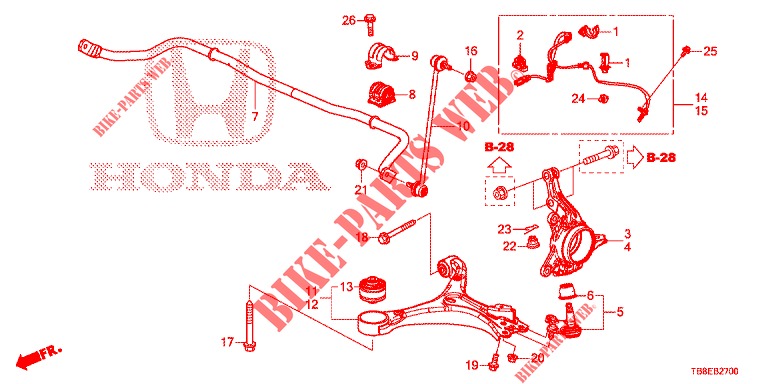 GIUNTO ANTERIORE  per Honda CIVIC TOURER DIESEL 1.6 ES 5 Porte 6 velocità manuale 2015