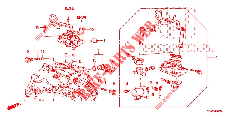 LEVA DI CAMBIO (DIESEL) per Honda CIVIC TOURER DIESEL 1.6 ES 5 Porte 6 velocità manuale 2015