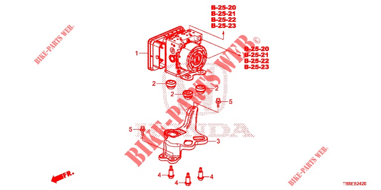 MODULATORE VSA(RH)('00 )  per Honda CIVIC TOURER DIESEL 1.6 ES 5 Porte 6 velocità manuale 2015