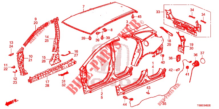 PANNELLI ESTERNI/PANNELLO POSTERIORE  per Honda CIVIC TOURER DIESEL 1.6 ES 5 Porte 6 velocità manuale 2015