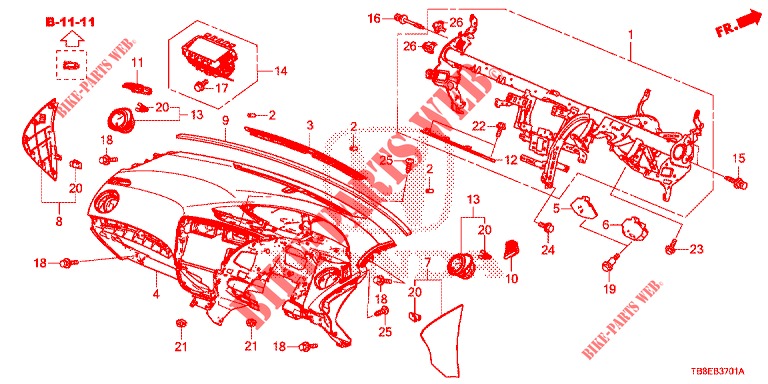 PANNELLO STRUMENTI (RH) per Honda CIVIC TOURER DIESEL 1.6 ES 5 Porte 6 velocità manuale 2015