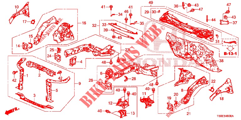 PARATIA ANTERIORE/CRUSCOTTO  per Honda CIVIC TOURER DIESEL 1.6 ES 5 Porte 6 velocità manuale 2015