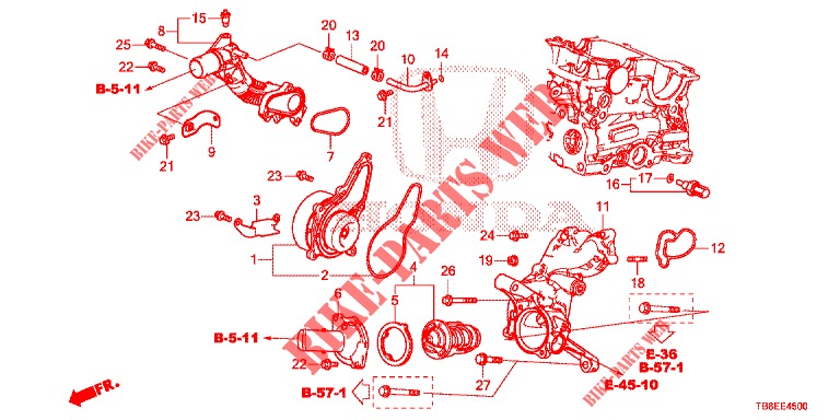 POMPA ACQUA/TERMOSTATO (DIESEL) per Honda CIVIC TOURER DIESEL 1.6 ES 5 Porte 6 velocità manuale 2015