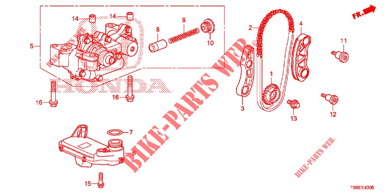 POMPA OLIO (DIESEL) per Honda CIVIC TOURER DIESEL 1.6 ES 5 Porte 6 velocità manuale 2015