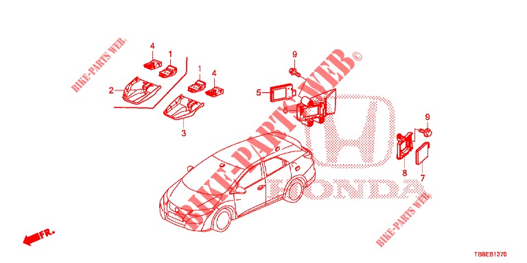 RADAR  per Honda CIVIC TOURER DIESEL 1.6 ES 5 Porte 6 velocità manuale 2015