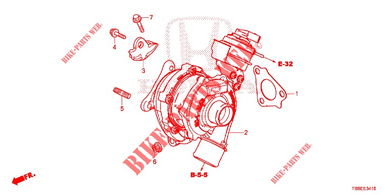 SISTEMA TURBOCARICATORE (DIESEL) per Honda CIVIC TOURER DIESEL 1.6 ES 5 Porte 6 velocità manuale 2015