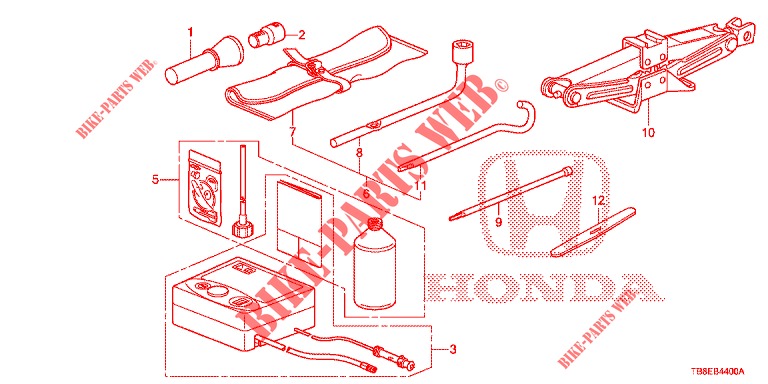 UTENSILI/CRICCO  per Honda CIVIC TOURER DIESEL 1.6 ES 5 Porte 6 velocità manuale 2015