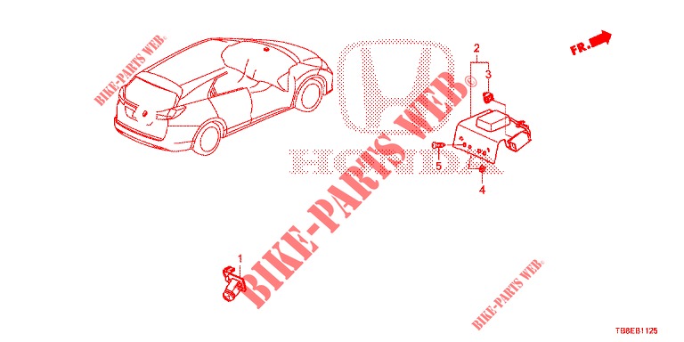 VISTA POSTERIORE ANTENNA / CAMERA GPS per Honda CIVIC TOURER DIESEL 1.6 ES 5 Porte 6 velocità manuale 2015