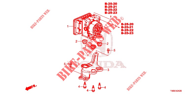 MODULATORE VSA(RH)('00 )  per Honda CIVIC TOURER DIESEL 1.6 EX 5 Porte 6 velocità manuale 2015