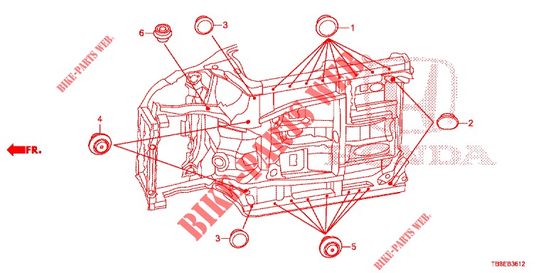 ANELLO DI TENUTA (INFERIEUR) per Honda CIVIC TOURER DIESEL 1.6 EXGT 5 Porte 6 velocità manuale 2016