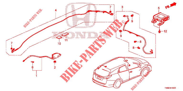 ANTENNA/ALTOPARLANTE (RH) per Honda CIVIC TOURER DIESEL 1.6 EXGT 5 Porte 6 velocità manuale 2016