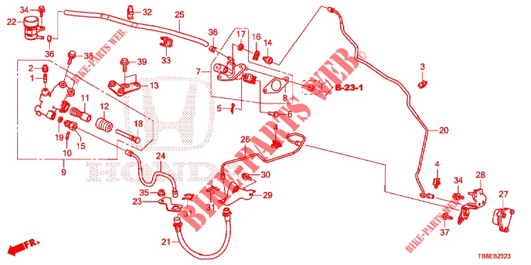 CILINDRO MAESTRO INNESTO (RH) (DIESEL) per Honda CIVIC TOURER DIESEL 1.6 EXGT 5 Porte 6 velocità manuale 2016