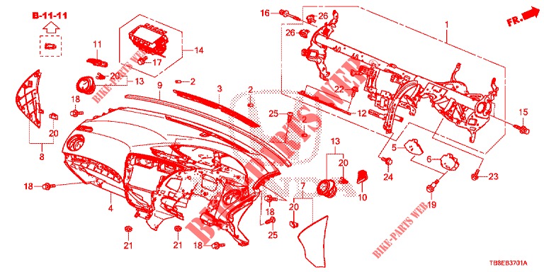 PANNELLO STRUMENTI (RH) per Honda CIVIC TOURER DIESEL 1.6 EXGT 5 Porte 6 velocità manuale 2016