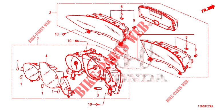 TACHIMETRO  per Honda CIVIC TOURER DIESEL 1.6 EXGT 5 Porte 6 velocità manuale 2016