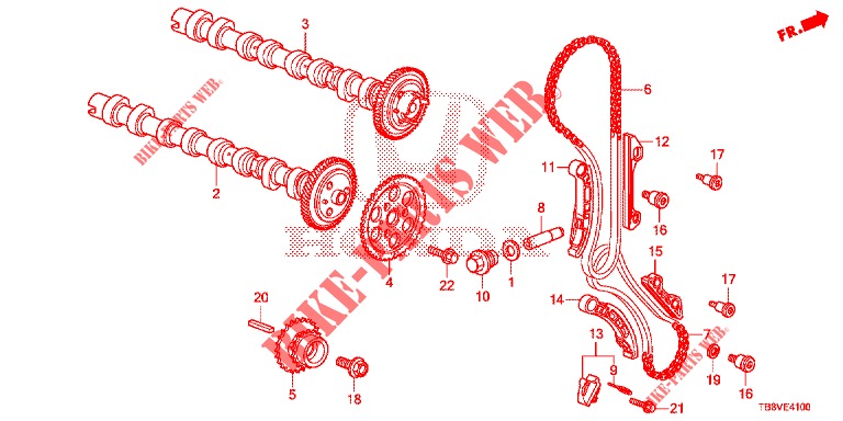 ALBERO A CAMME/CATENA CAMMA (DIESEL) per Honda CIVIC TOURER DIESEL 1.6 EXGT 5 Porte 6 velocità manuale 2017