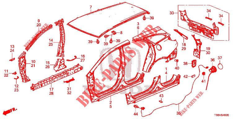 PANNELLI ESTERNI/PANNELLO POSTERIORE  per Honda CIVIC TOURER DIESEL 1.6 EXGT 5 Porte 6 velocità manuale 2017