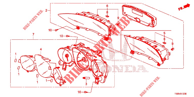 TACHIMETRO  per Honda CIVIC TOURER DIESEL 1.6 EXGT 5 Porte 6 velocità manuale 2017