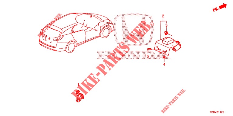 VISTA POSTERIORE ANTENNA / CAMERA GPS per Honda CIVIC TOURER DIESEL 1.6 EXGT 5 Porte 6 velocità manuale 2017